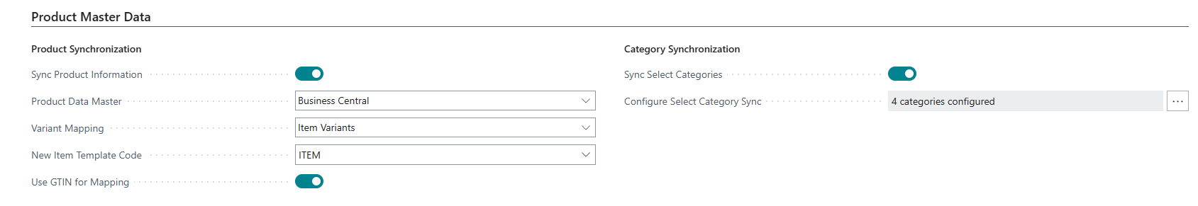 Shop Configuration Page - Product